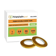 3.9 Mil General Purpose Tape 1" x 55 Yds Clear Bopp Double Sided Tape 1440 Rolls