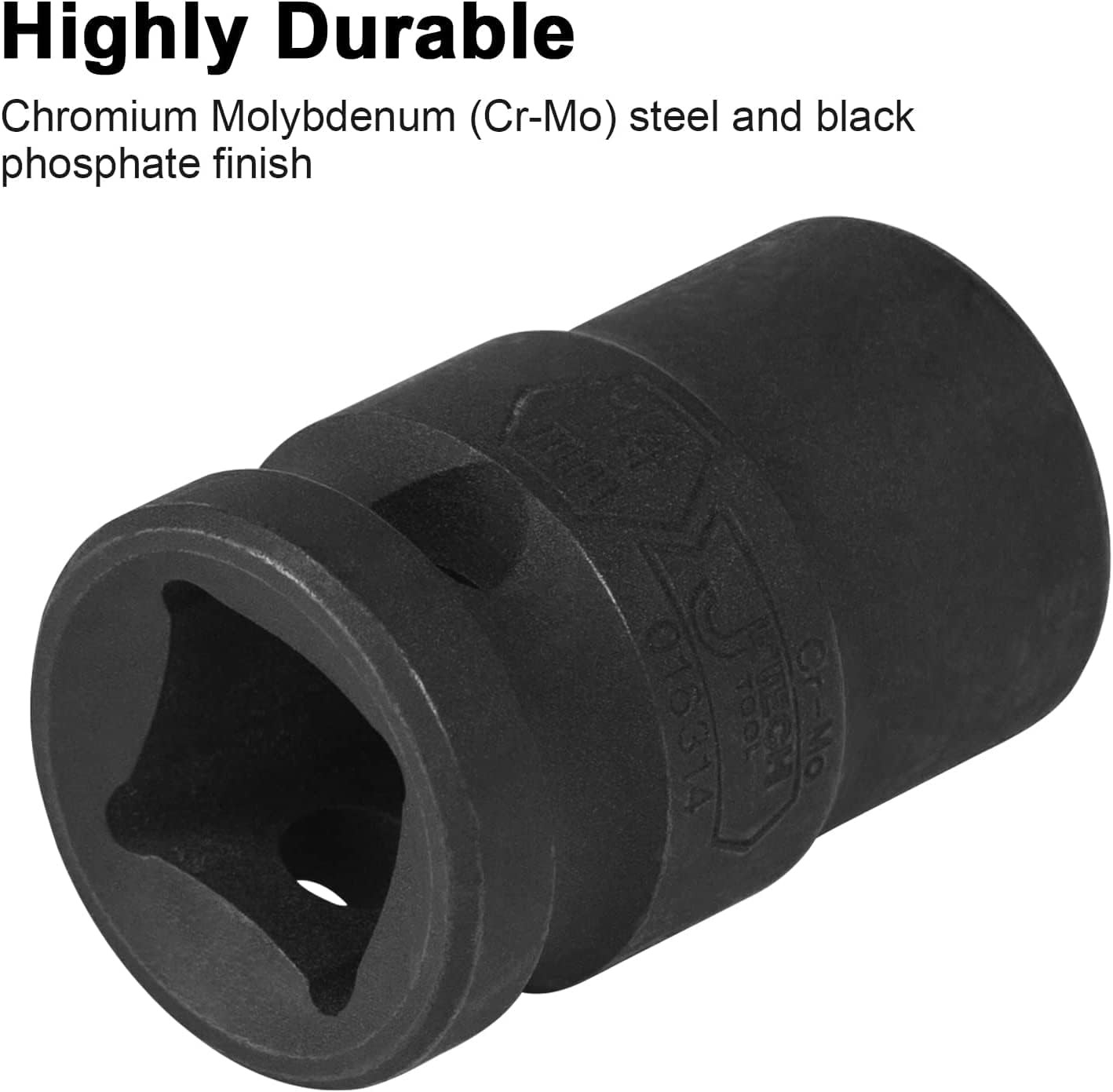 Jetech 3/4-Inch Drive 21mm Deep Impact Socket with 6-Point 21mm, Black 