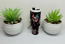 Mini "Stanley Style" Tumbler Keychain Chapstick Holder Chicken Rooster