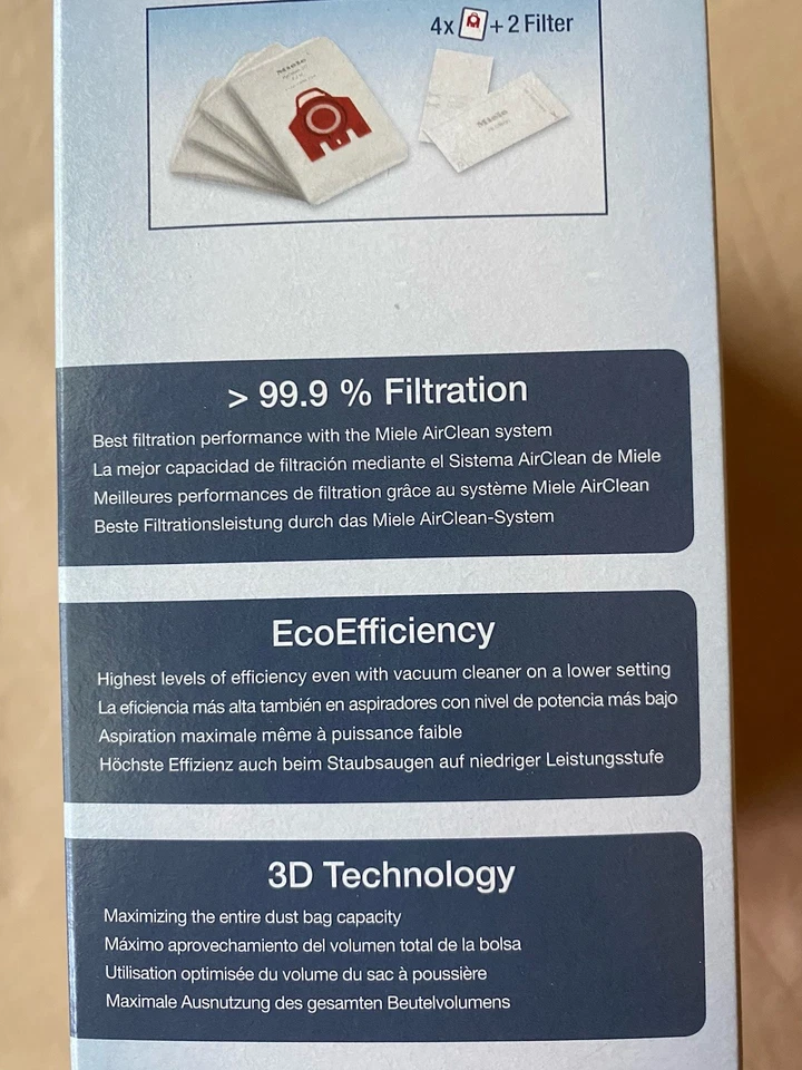 Miele AirClean 3D Efficiency Dust Bag, Type FJM, 4 Bags and 2 Filters - Image 2 of 2