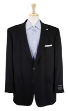 Jos A Bank Black 100 Cashmere 2-Btn Flannel Blazer Jacket 48L