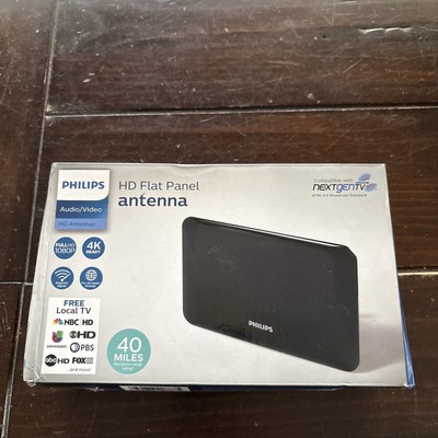 Philips HD Flat Panel Antenna - 40 Mile Rating - NextGenTV Compatible - Open