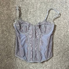 Out From Under Corset Top Women Small Blue Lace Mesh Bustier Urban Outfitters
