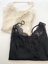 Vintage St Michael Set of 2 Satin Nightwear Camis Size 12