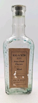 Vintage Egan's Pure Food Flavors Mint Bottle, Horseheads, NY