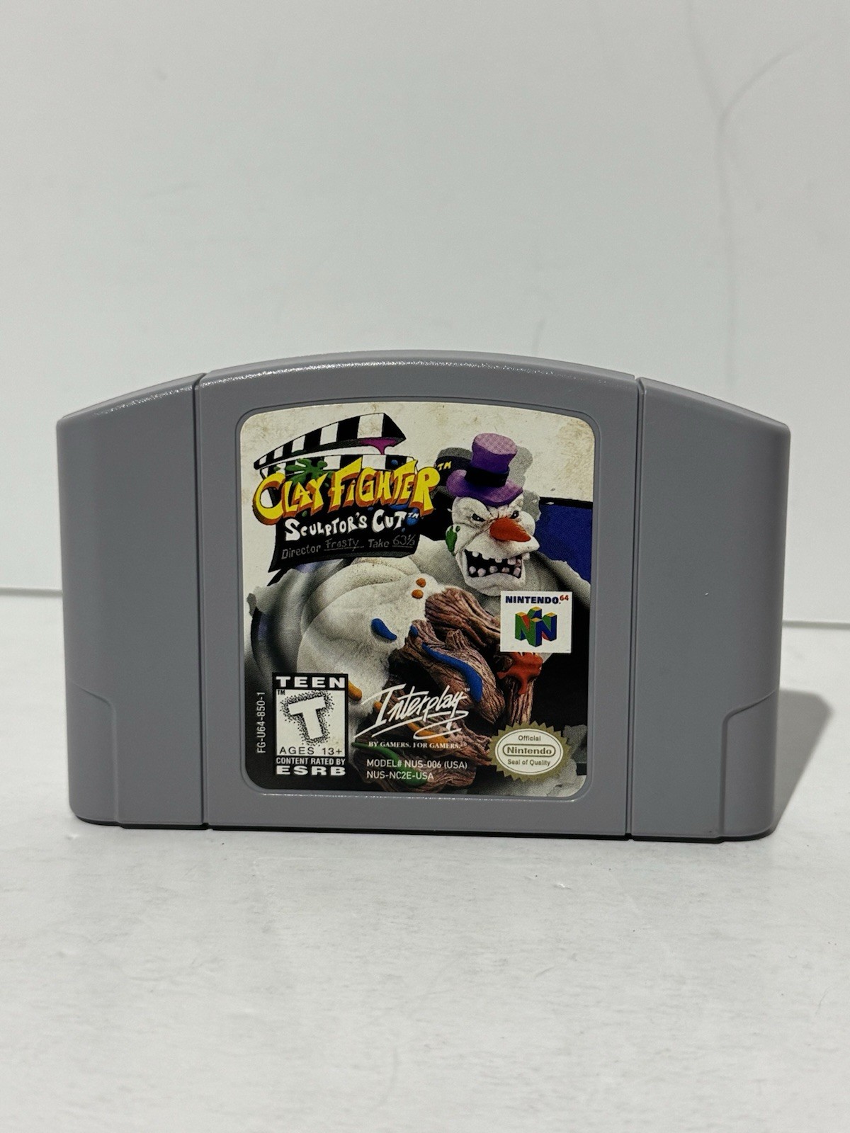 Clay Fighter Sculptor's Cut Nintendo 64 N64 Cart BLOCKBUSTER EXCLUSIVE Rare VG