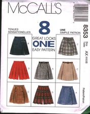 8353 McCalls SEWING Pattern Misses Skorts Front Panel Variation Easy UNCUT 4-8