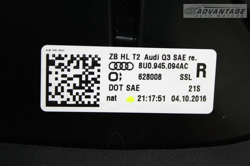 AUDI Q3 QUATTRO 2015-2018 LUZ TRASERA LADO PASAJERO FRENO LÁMPARA OEM Foto 3 de 4