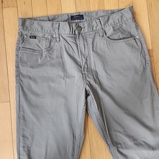 Polo Ralph Lauren Men's Straight Stretch 5 Pocket Pants Gray 34x30 27" Actual 