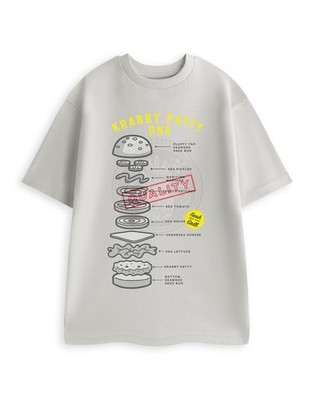 SpongeBob SquarePants Grau Krabby Patty Dna Kurzärmeliges T-Shirt Unisex Erwachs
