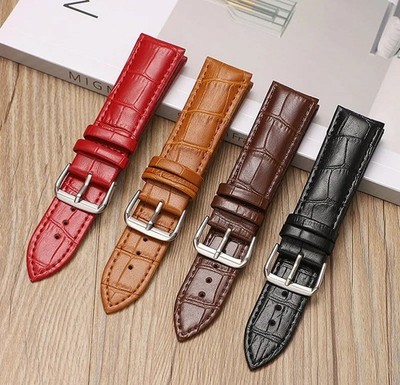 Genuine Leather Mens Watch Strap Band Brown Black 12mm 14mm 16mm 18mm 20mm 22mm