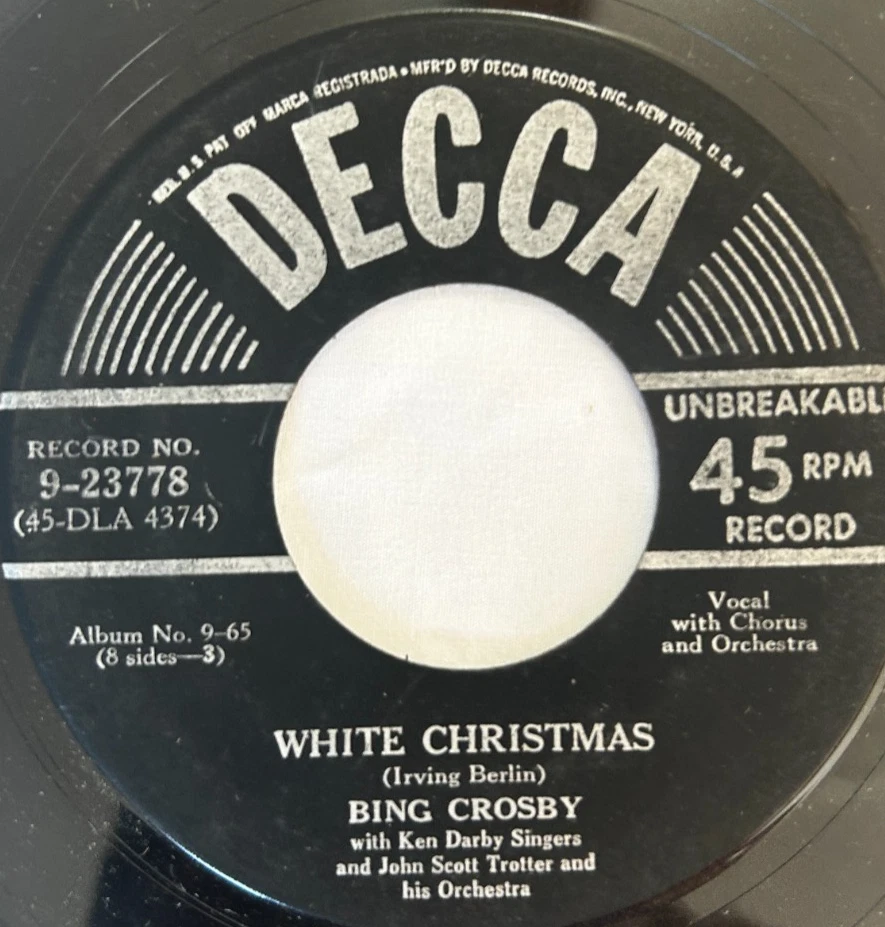 Bing Crosby - White Christmas / God Rest Ye Merry - 1954 Decca 7" 45 + Extras NM - Bild 4 von 4