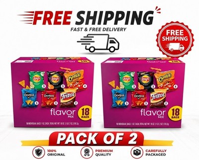 (PACK OF 2) Frito Lay Flavor Mix Chips Variety Pack, 1 oz, 18 Count