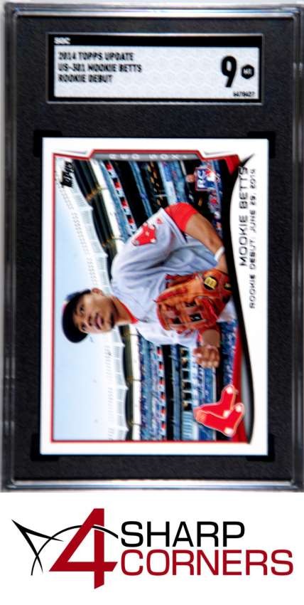 2014 TOPPS UPDATE ROOKIE DEBUT #US-301 MOOKIE BETTS RC RED SOX SGC 9