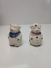 Shawnee Kitschy Pottery Pig Salt And Pepper Shakers Vintage 1940-1950 Smiley Pig