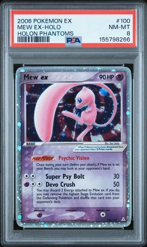 Mew EX 100/110 PSA 8 Holon Phantoms Pokemon Card Game