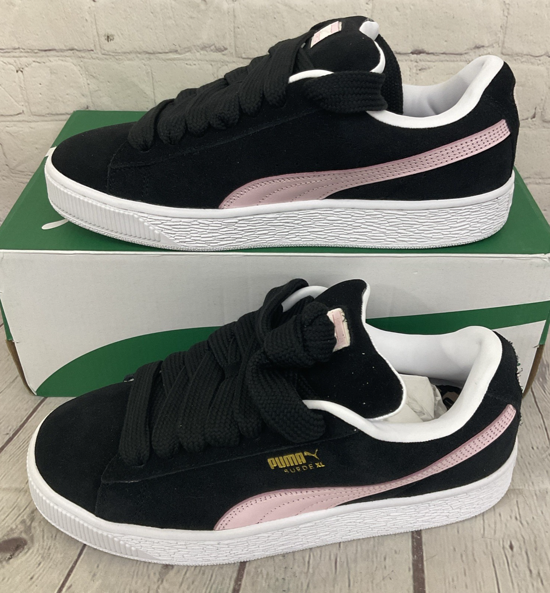 Puma 39764804 Women's Suede XL Athletic Shoes Black Whisp of Pink