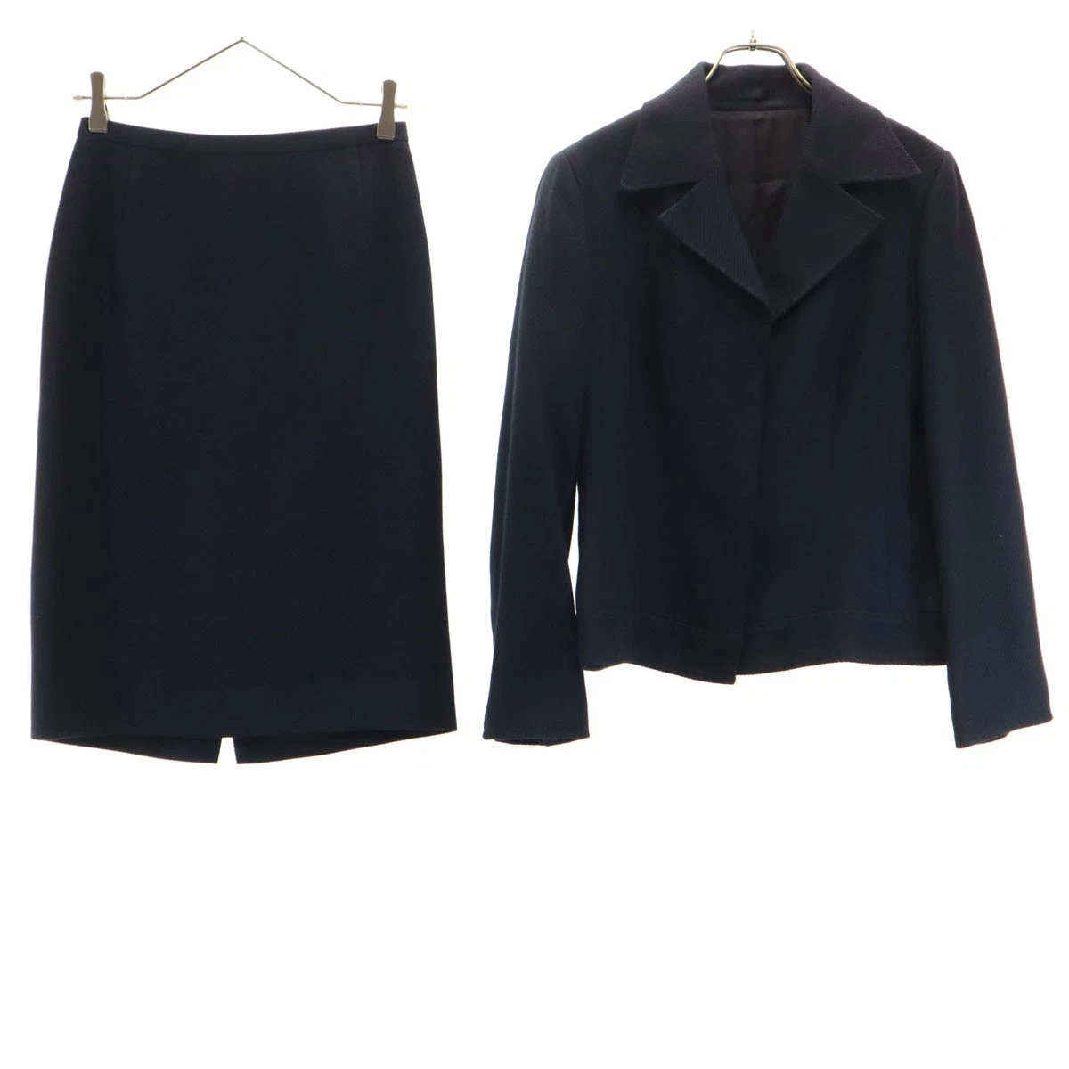 Conjunto de falda de mezcla de seda BURBERRY usado 42/38 azul marino Sanyo Shokai para mujer