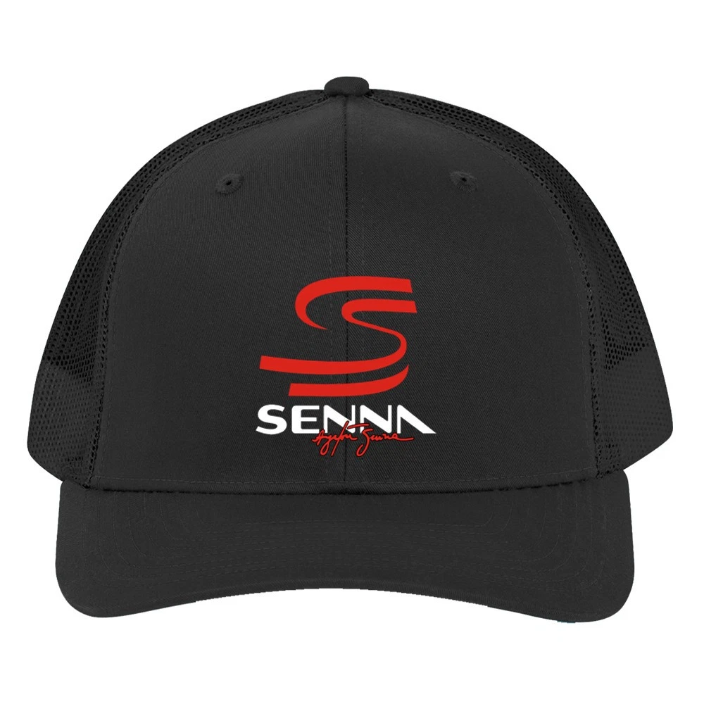 Ayrton Senna Black Trucker Hat Cap Adult Size