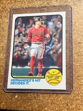 2022 Topps Heritage Baseball # 201 Hernandez's Hit Decides It Red Sox Win Series
