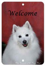 American Eskimo Aluminum Indoor/Outdoor Welcome Sign