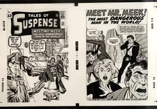 Production Art TALES OF SUSPENSE #36 cover & page 1 splash, JACK KIRBY art