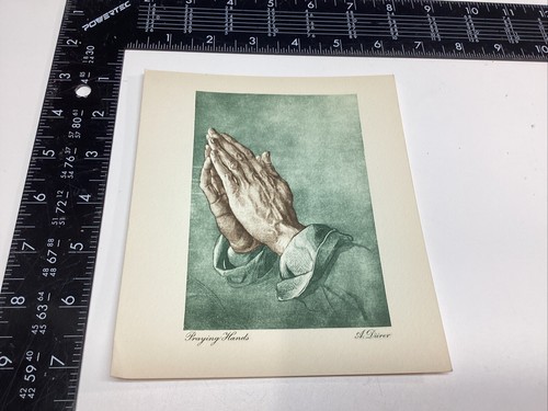 ART PAPER ETCHING PHOTOGRAVTURE ALBRECHT DURER COLOR PRAYING HANDS PRAY VINTAGE - Picture 7 of 18