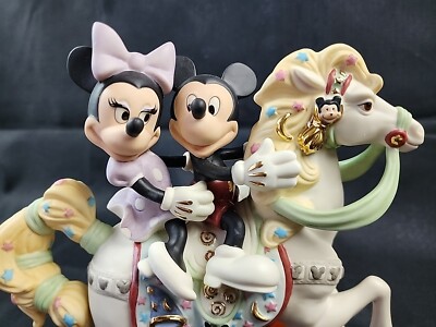Lenox Disney Mickeys Carousel Horse Romance 2008 Figurine w/Minnie