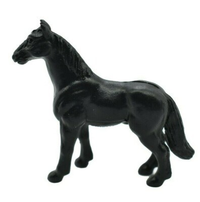 Horse, Black Plastic Toy Animal, Realistic Figure, Farm Model 2