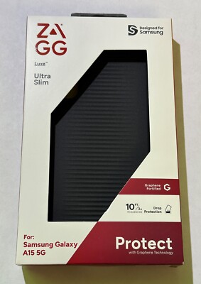 USED ZAGG Gear4 Luxe Rubberized Flexible Case for Samsung Galaxy A15 5G Black VG