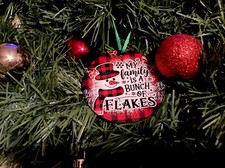 Custom Christmas ornament. 3 inch double-sided family Flakes Ornament