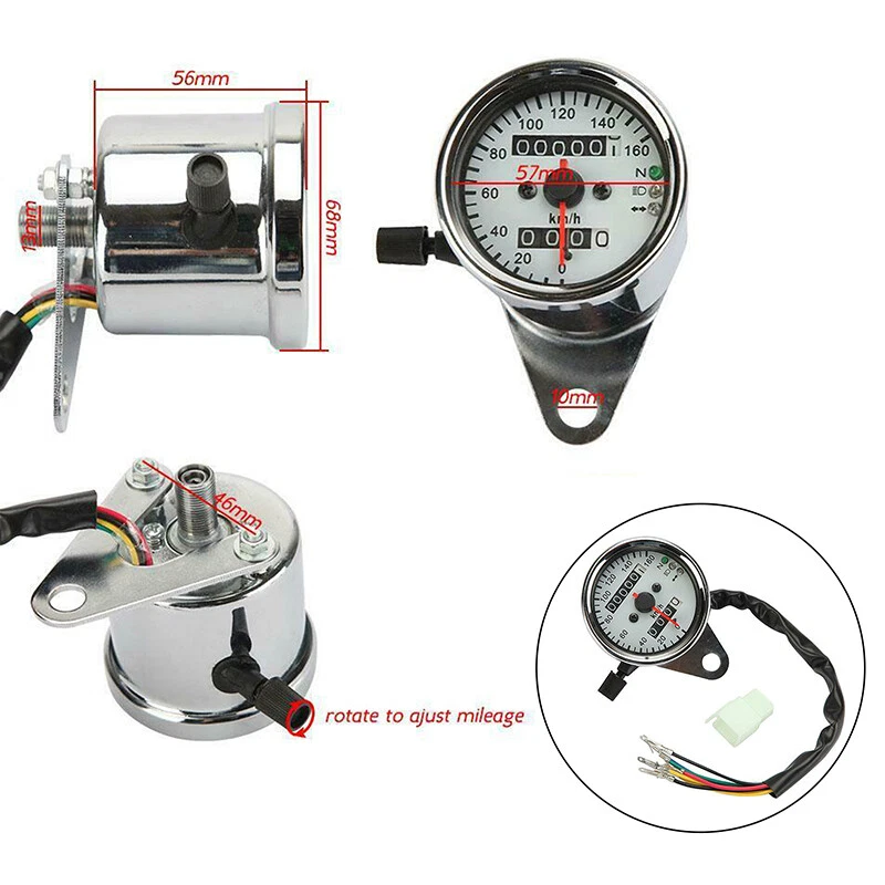 Retroiluminación LED Doble Odómetro KMH Velocímetro Medidor Para Harley para BMW Foto 2 de 4