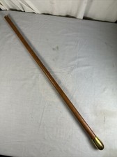 19th Century Antique GOLD FILLED HANDLE WALKING STICK with Ribbed Maple Shaft