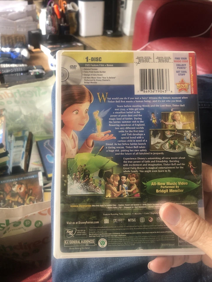 Walt Disney: Tinker Bell & Great Fairy Rescue (DVD 2010) Bridgit Mendler Fairies - Image 2 of 4
