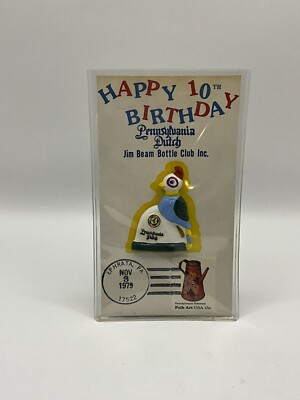 JIM BEAM 10th Birthday PENNSYLVANIA DUTCH w 1979 Stamp BOTTLE CLUB