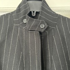 J Crew Suit Coat Jacket Tab nehru Collar 6 unique lapel Grey Brown Pin Stripe