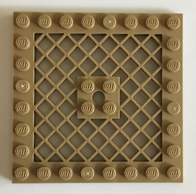 Lego Modified Plate x Grille Hole PN 4151 Dark Tan New