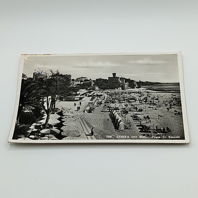 Costa Do Sol Portugal Beach Postcard posted Real Photo RPPC 