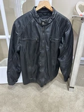 Urban Republic Men's Faux Black Leather Jacket Size Large Zipped Front