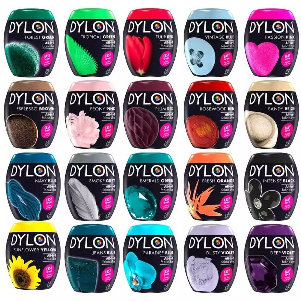 DYLON® Machine Dye 22 Colour Pods Fabric and Upholstery All-in-one Dyes for  Washing Machines 