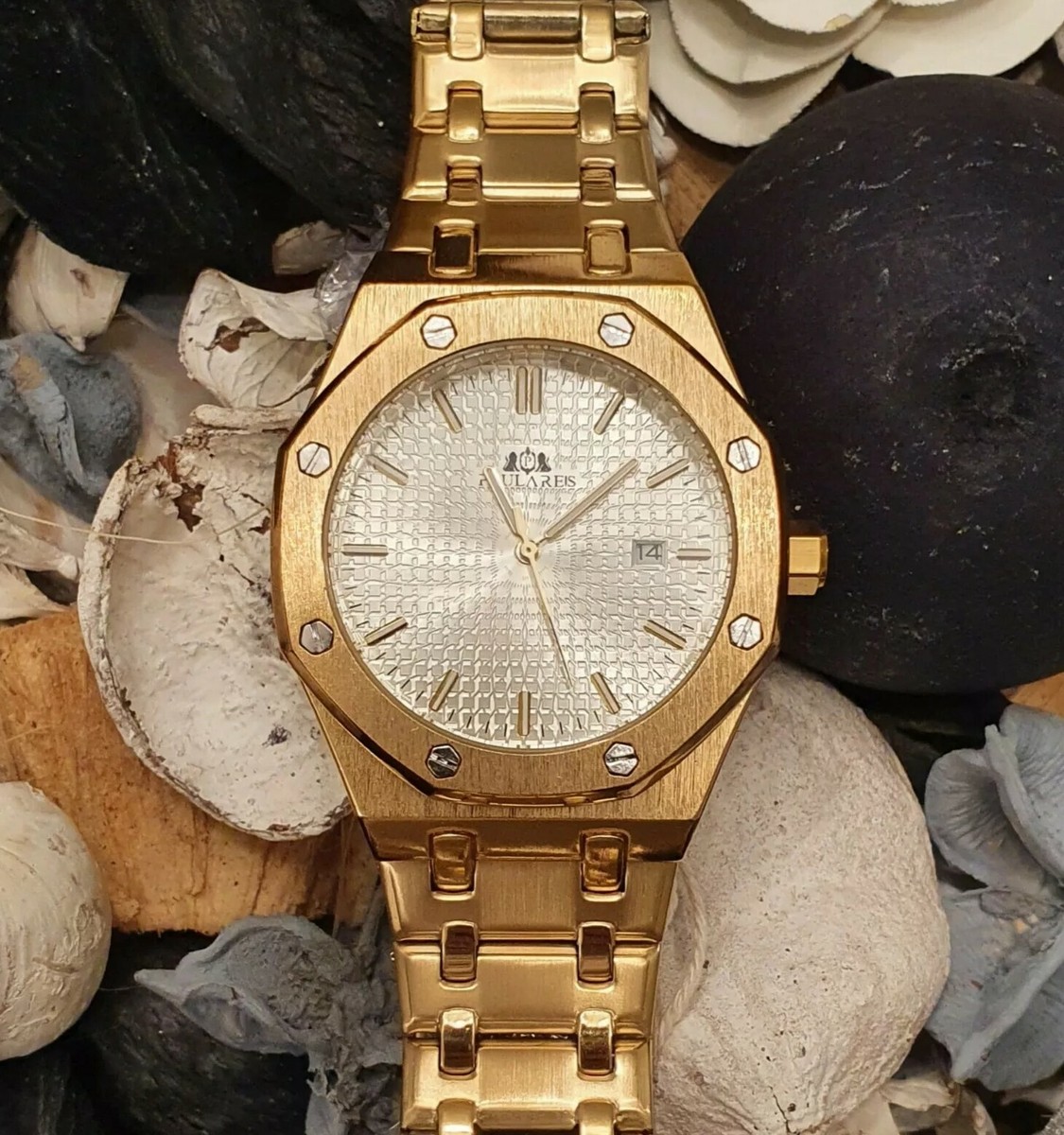 Automatic Men Watch Self Winding Mechanical Luxury Homage Gold