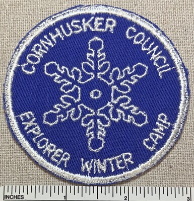 Vintage 1950s-60s CORNHUSKER COUNCIL Boy Scout Explorer Winter Camp PATCH NE BSA