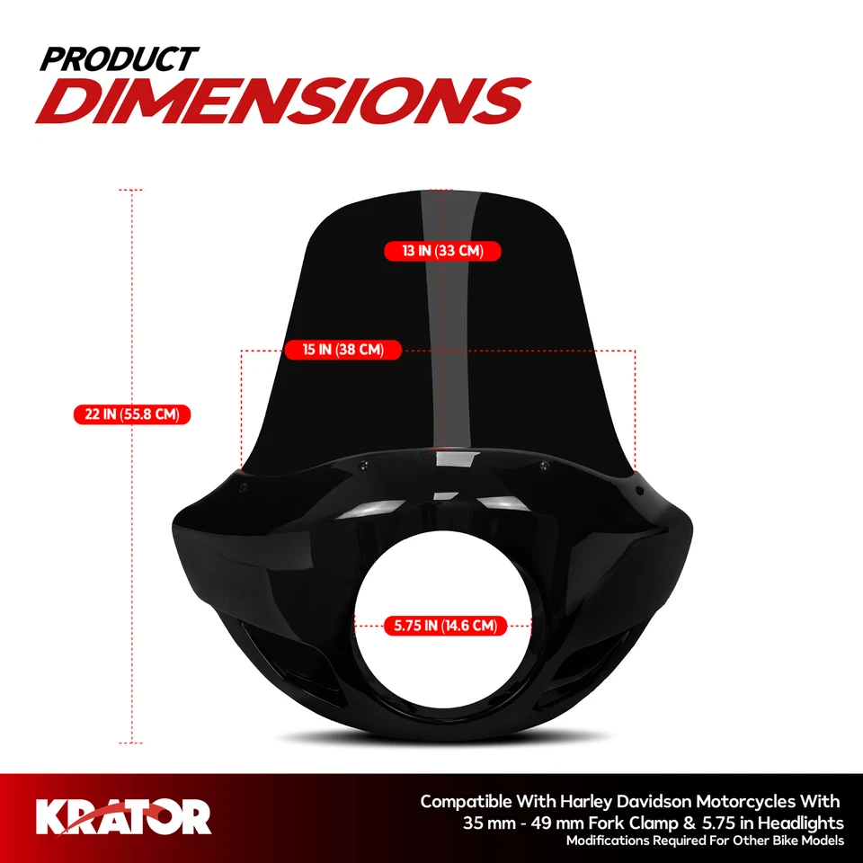 Carenado Krator 22" H Blackout para Harley Davidson Sportster 1200 Low 2006 Foto 2 de 4