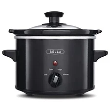 BELLA 1.5QT Slow Cooker Mini Crock Pot Compact Cooking for Small Meals