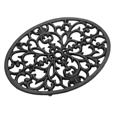 1Pcs Oval Cast Iron Trivet - Antique Heat Resistant Metal Trivet for Hot Dish...