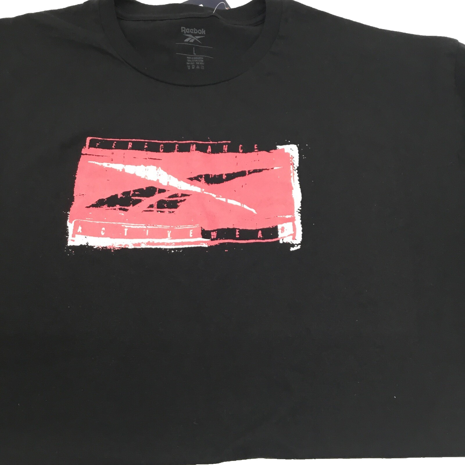 Мужская футболка Reebok с коротким рукавом и рисунком черная большой размер 3890₽