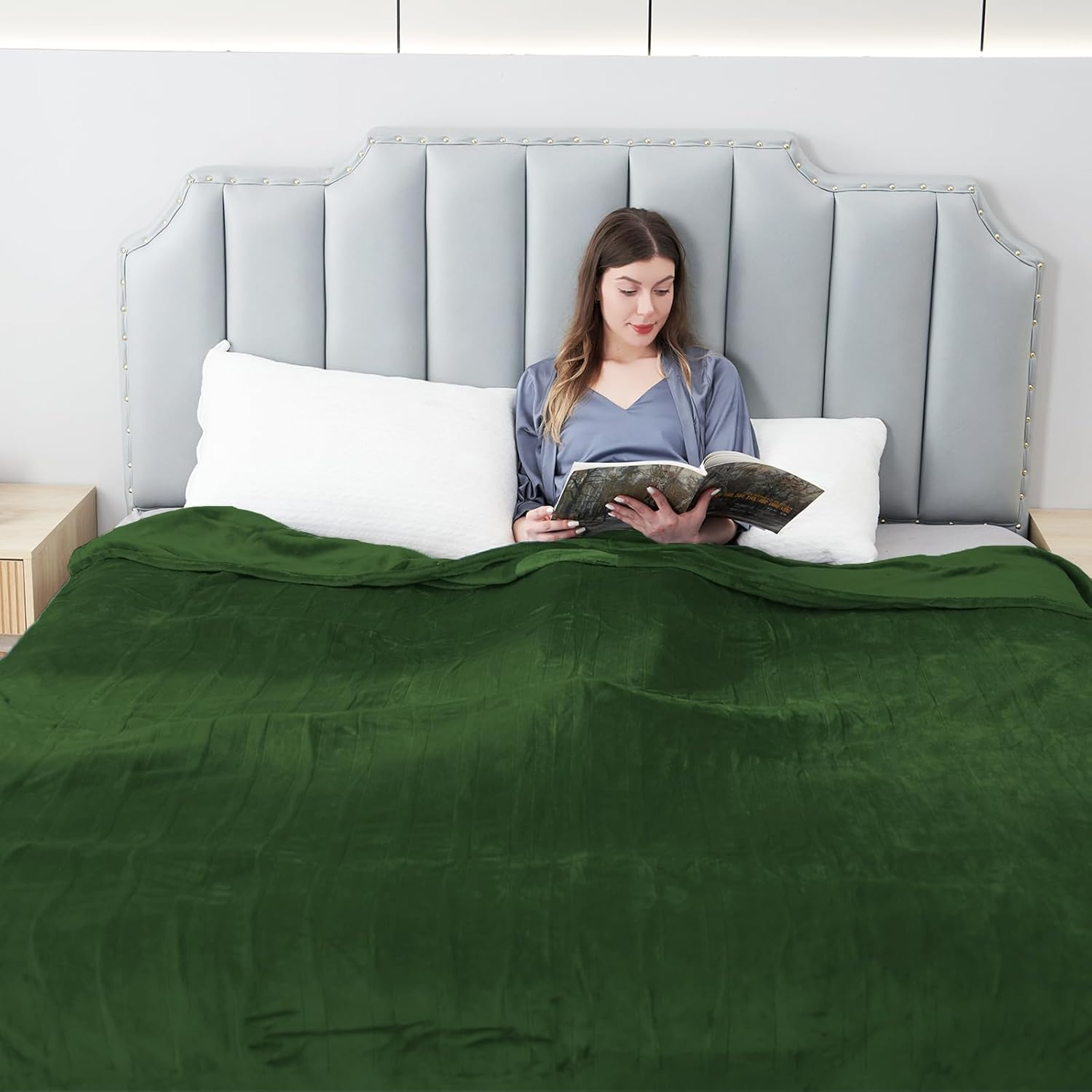 Electric Heated Blanket Queen Size 84x90 Dual Control 5 Heat Settings Soft Cozy