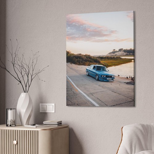 BMW Inspired E28 5 Series High Resolution Museum Quality Vertical Car Canvas Pri - Picture 3 of 10