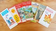 Vtg 40's 50's & 60's Roadside Travel Map Lot of 7 Shell Esso Exxon etc. HTF