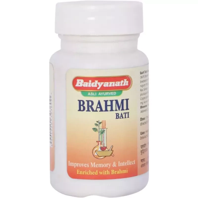 Baidyanath Brahmi Bati 80 Tablets, Herbal Ayurvedic Memory Wellness